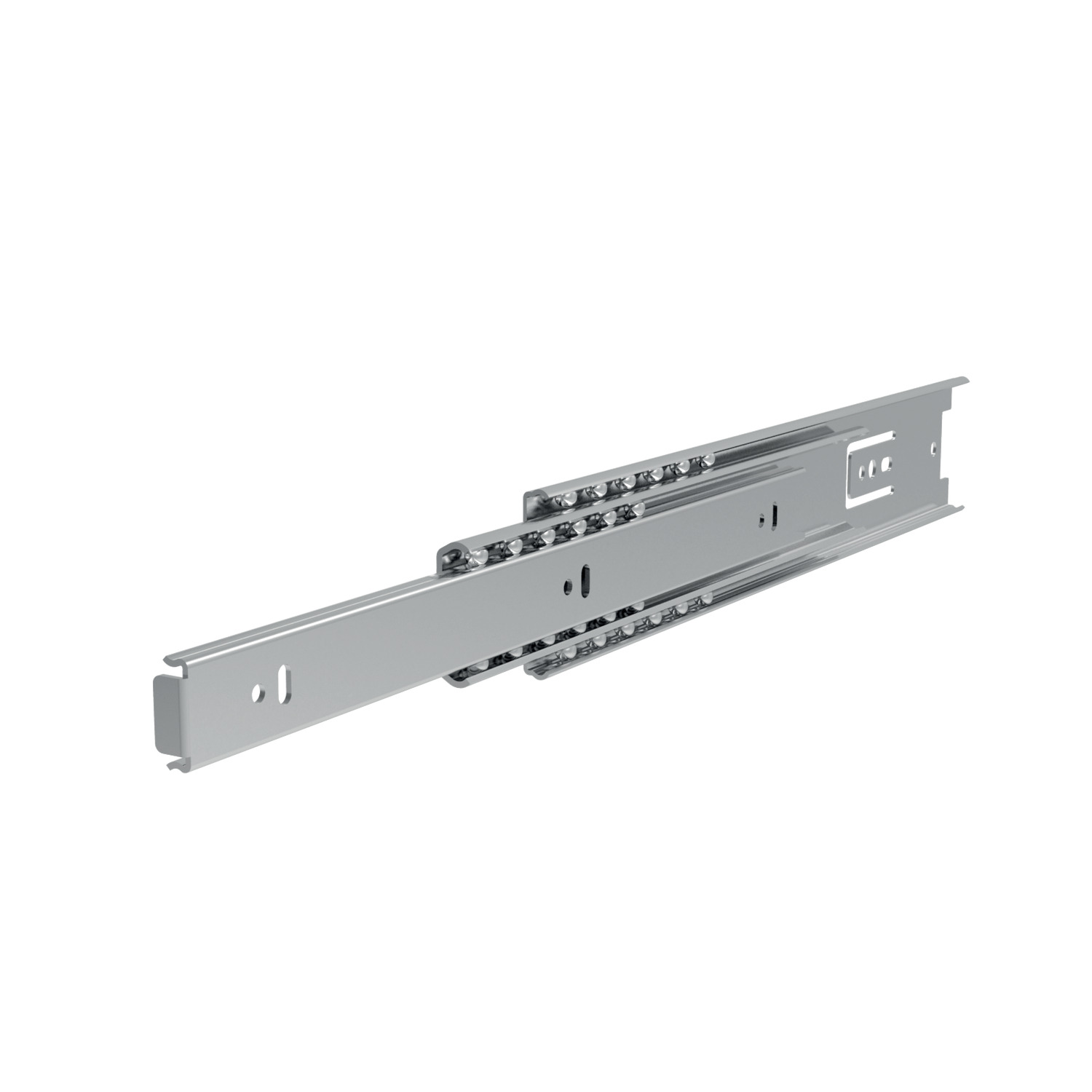 Fully Telescopic Drawer Slides Steel, zinc plated drawer slides, loads up to 20Kg per pair. Hardened steel balls with steel and plastic ball cage. Separate inner rail.
