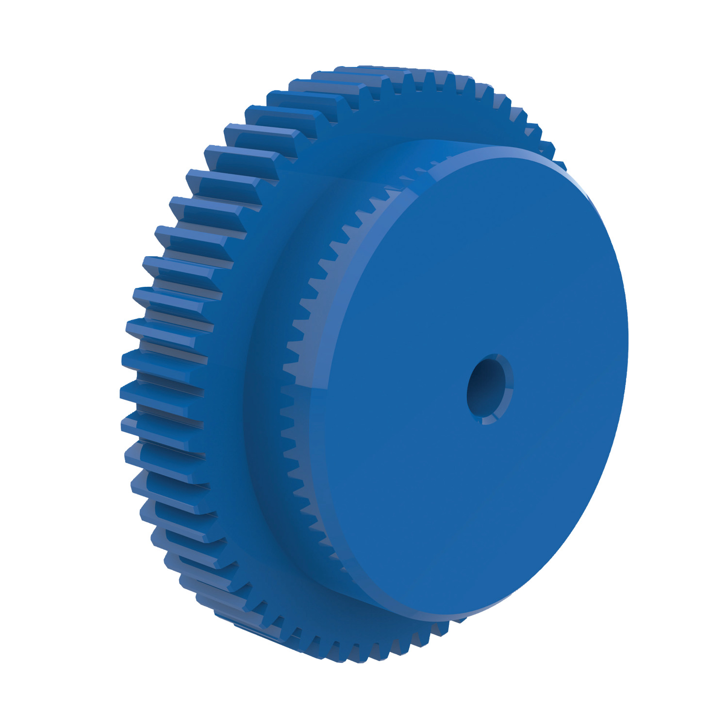 Spur Gears - Module 0.5 - Plastic These special blue, machined thermoplastic (polyacetal/POM) Spur Gears with 14-120 teeth, are approved for use in the food and drink industries. The blue colour is easily detected by food scanning devices (which scan for foreign objects contaminating the foodstuff).