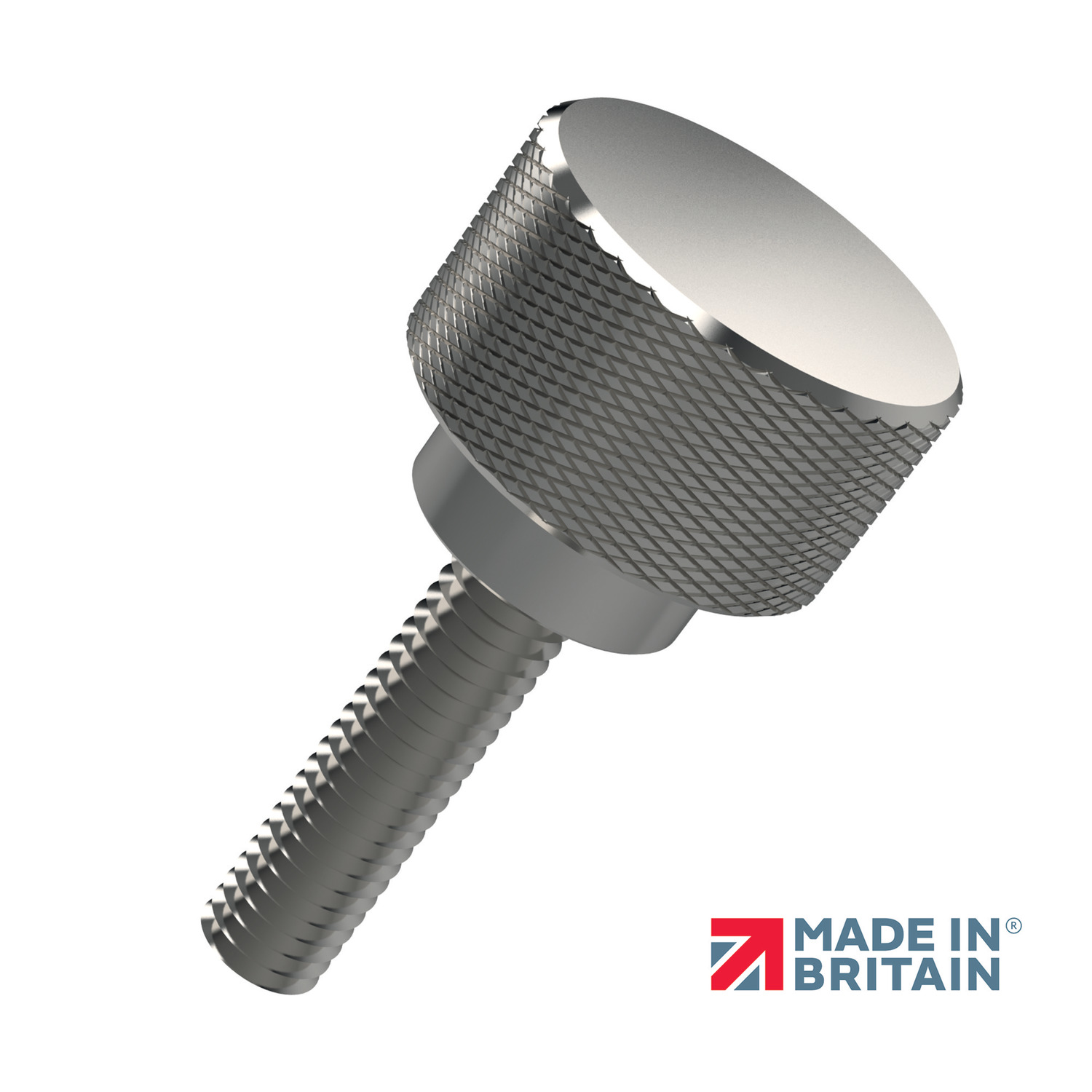 Thumb Screws with Collar A2 and A4 stainless steel knurled thumb screws available from stock. Manufactured tp DIN 464.