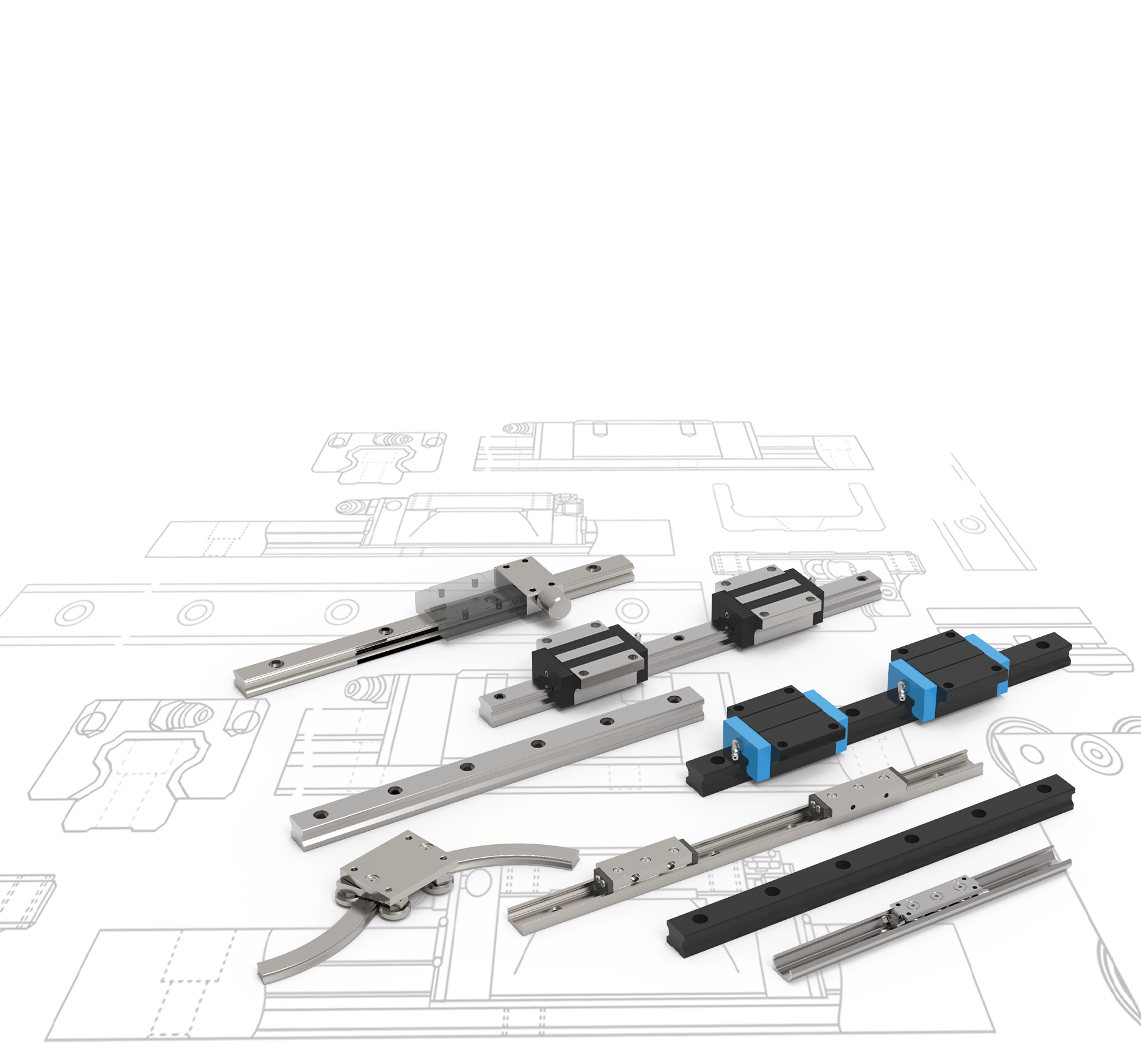 a selection of Automotion linear rails and guideways