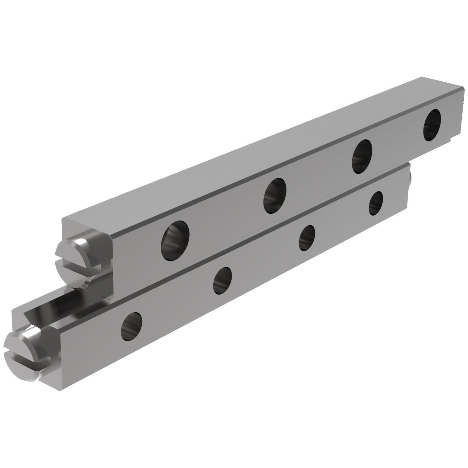 Stainless Crossed Roller Rail Sets This linear rail set has to withstand very heavy loads. Therefore it is made from the extremely strong 440C series stainless steel, hardened to HRc 60±2. Nickel plated for extra resistance to corrosion. See more crossed roller rail sets here.