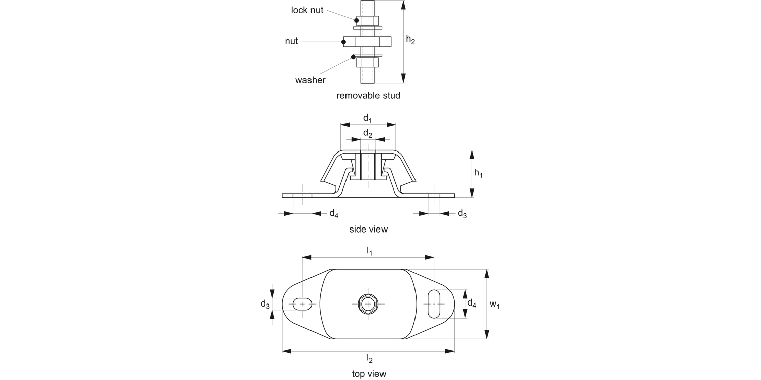 P2100.AV Anti-vibration Fail-Safe Mounts steel