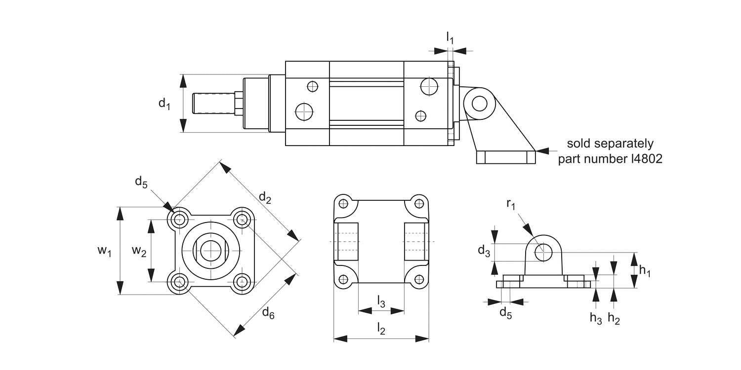 L4800 Air Cylinder Mounts - ISO Series