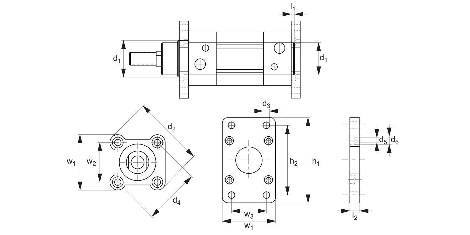 L4804 Air Cylinder Mounts - ISO Series