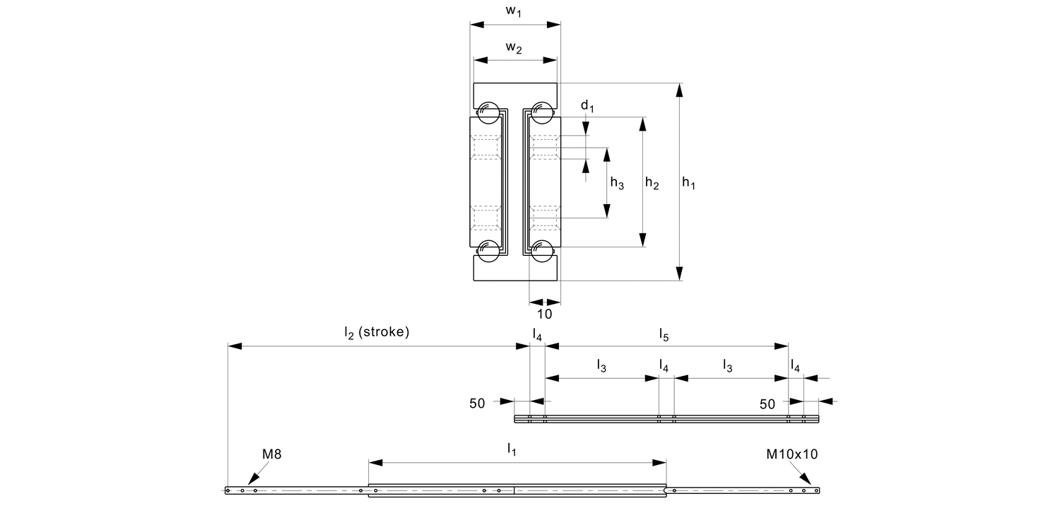 L2044 Aluminium Telescopic Slides