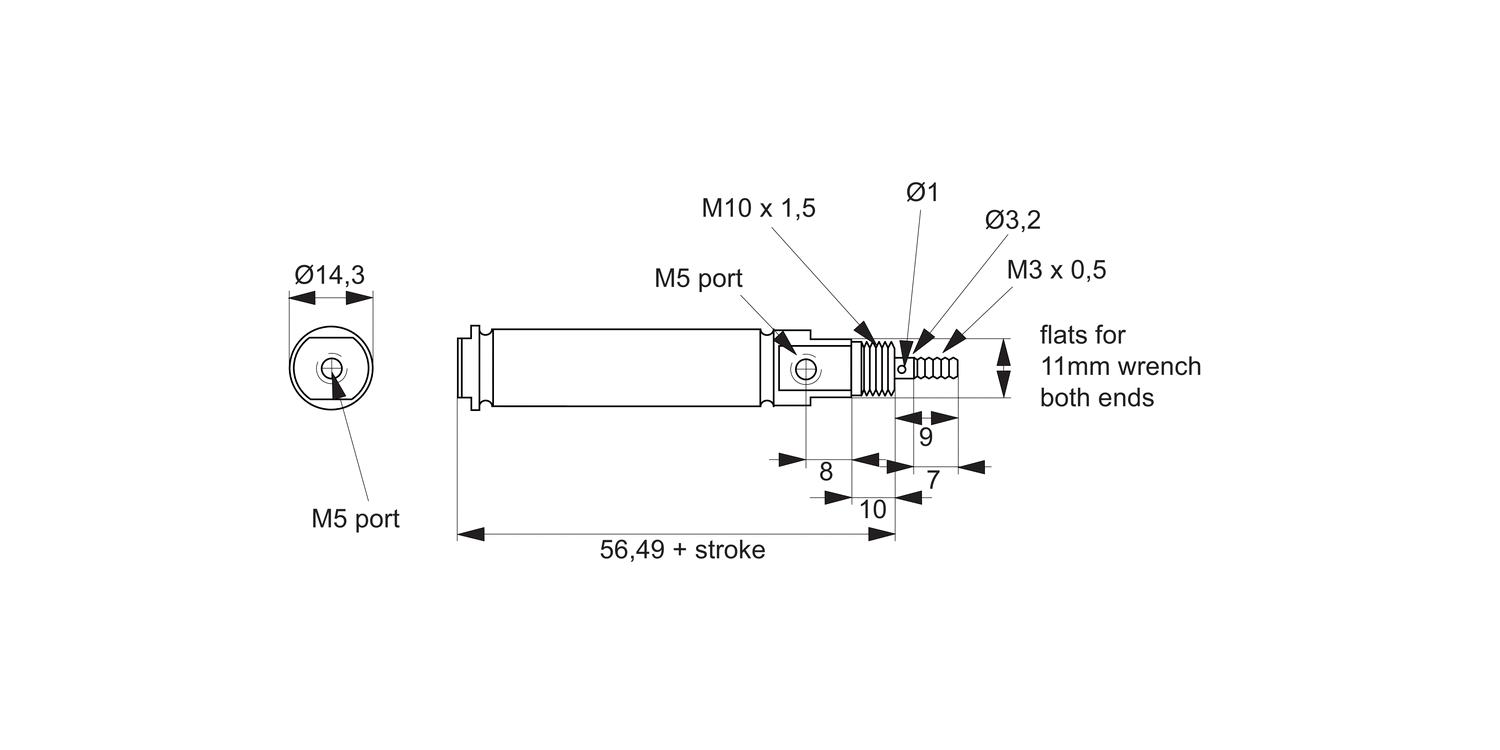 L4510 Anti - Stiction Air Cylinder - 9.3mm Bore