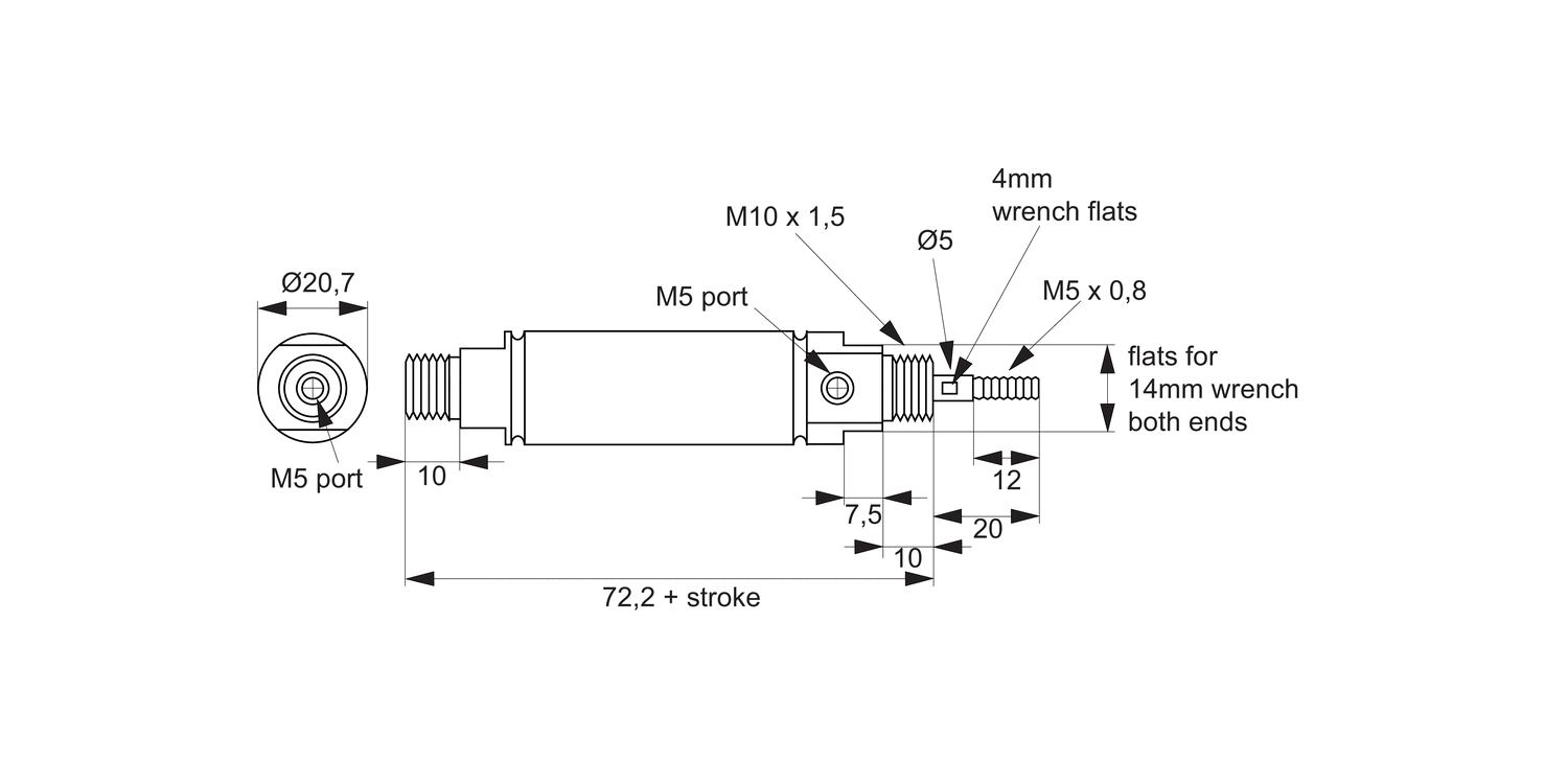 L4524 Anti-Stiction Air Cylinder - 15.9mm Bore