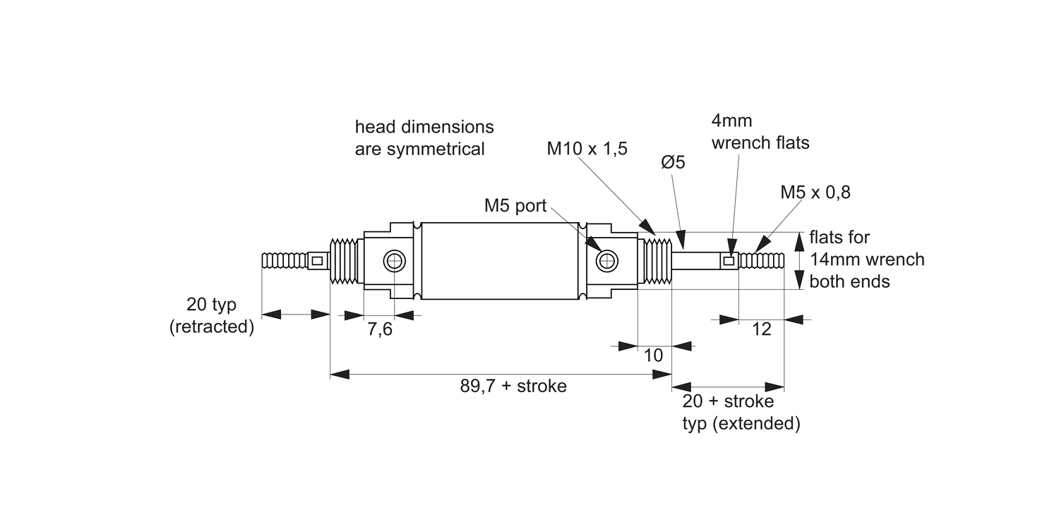 L4526 Anti-Stiction Air Cylinder - 15.9mm Bore