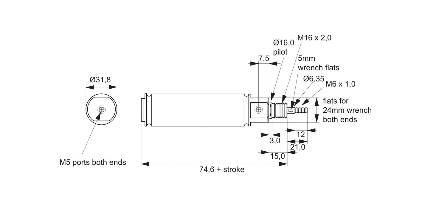 L4542 Anti-Stiction Air Cylinder -  24mm Bore