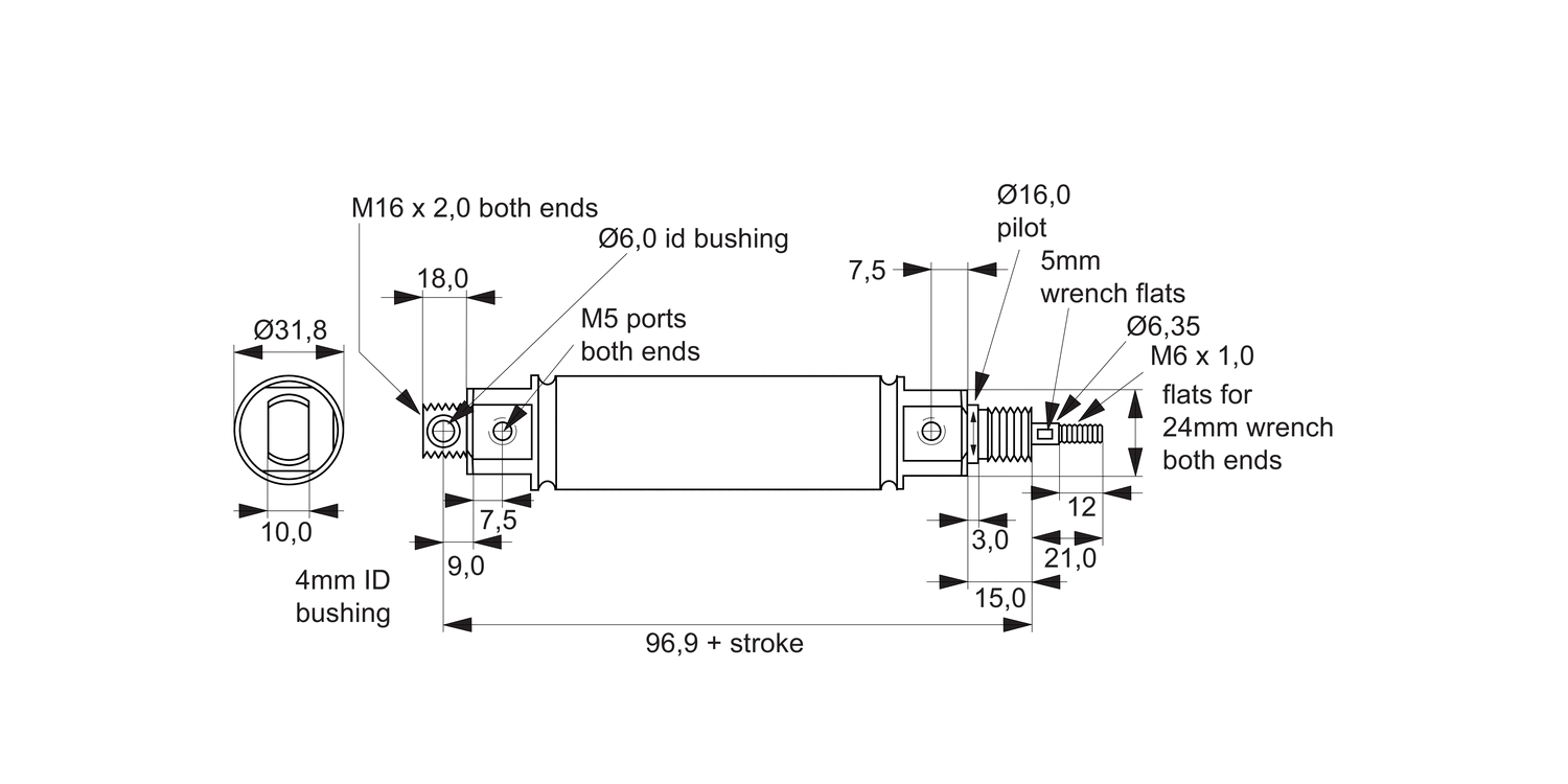 L4546 Anti-Stiction Air Cylinder -  24mm Bore