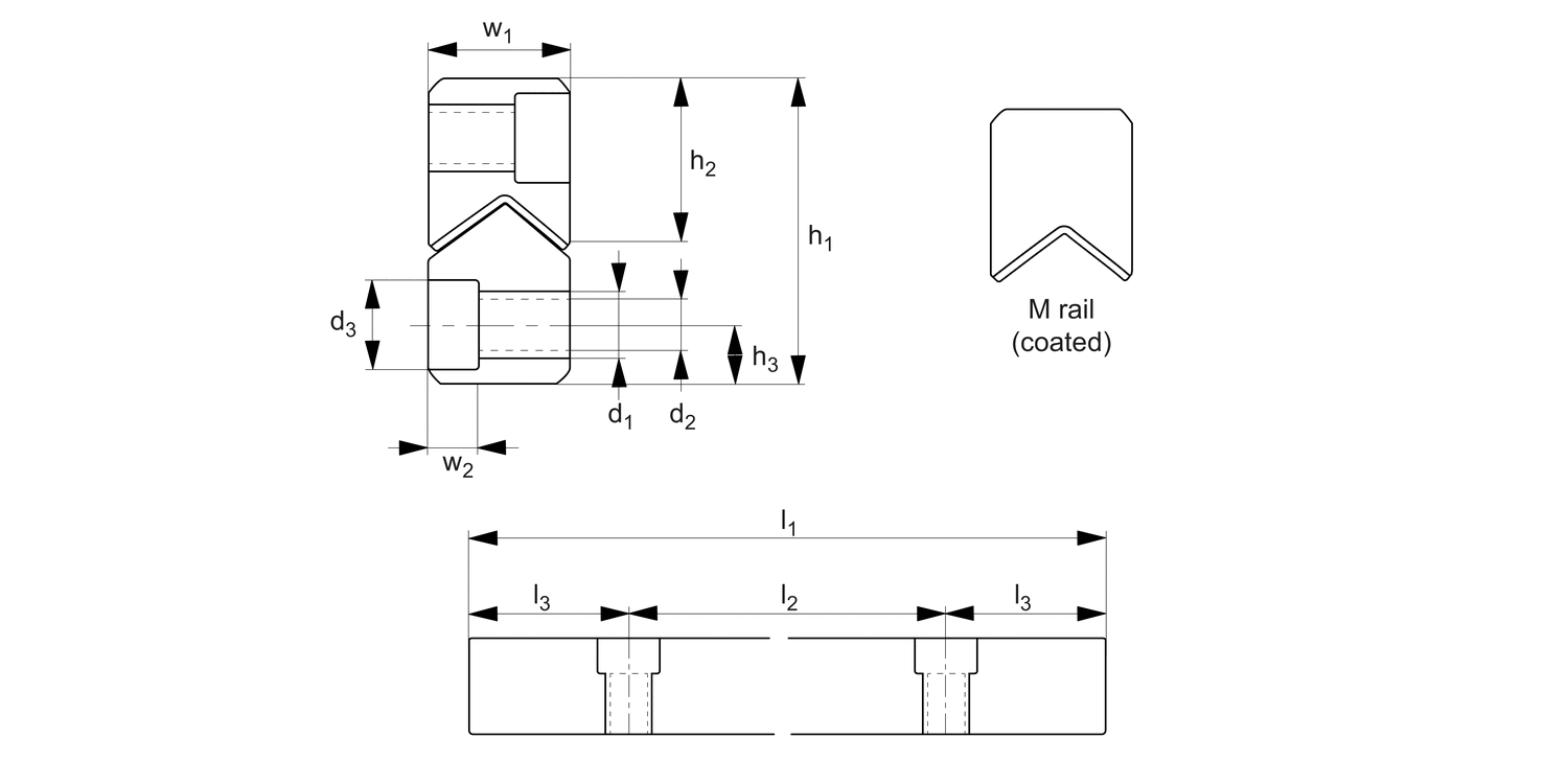 L1005.M Anti-friction Coated M Rail