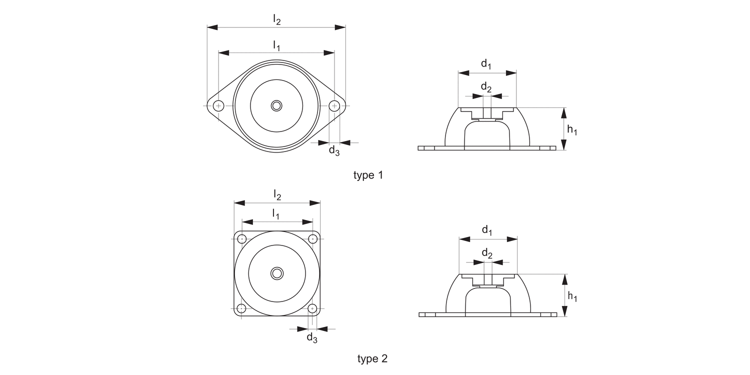 P2105 Anti-vibration Dome Mounts