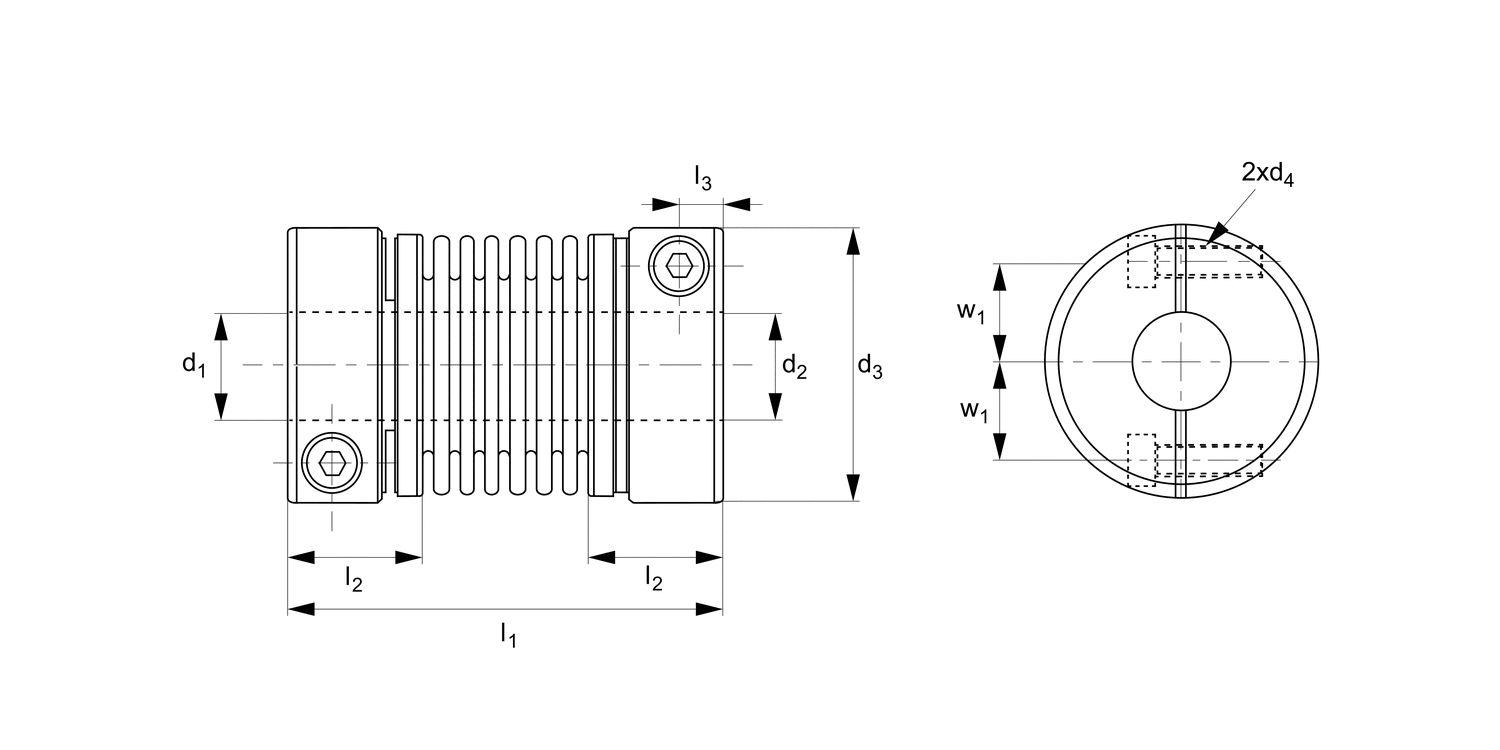 R3010.1 Bellows Coupling - Stainless steel