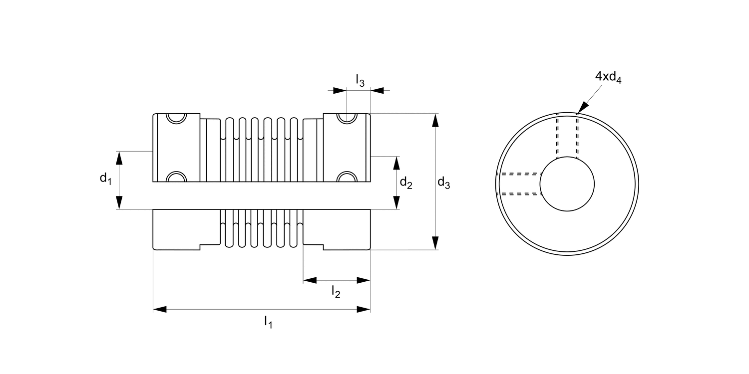 R3011 Full Bellows Coupling - Stainless Steel