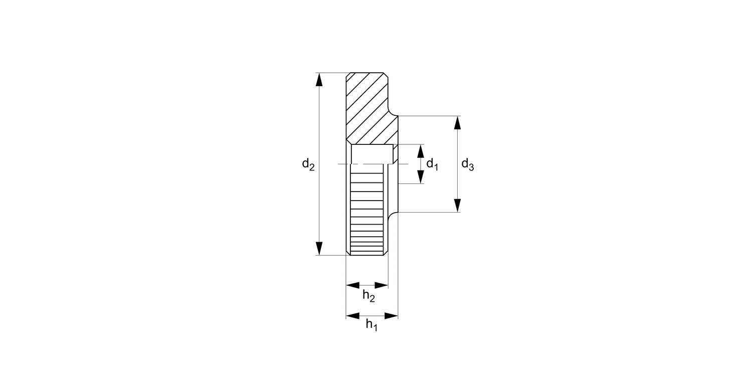 P0406.BR Brass Flat Knurled Nuts