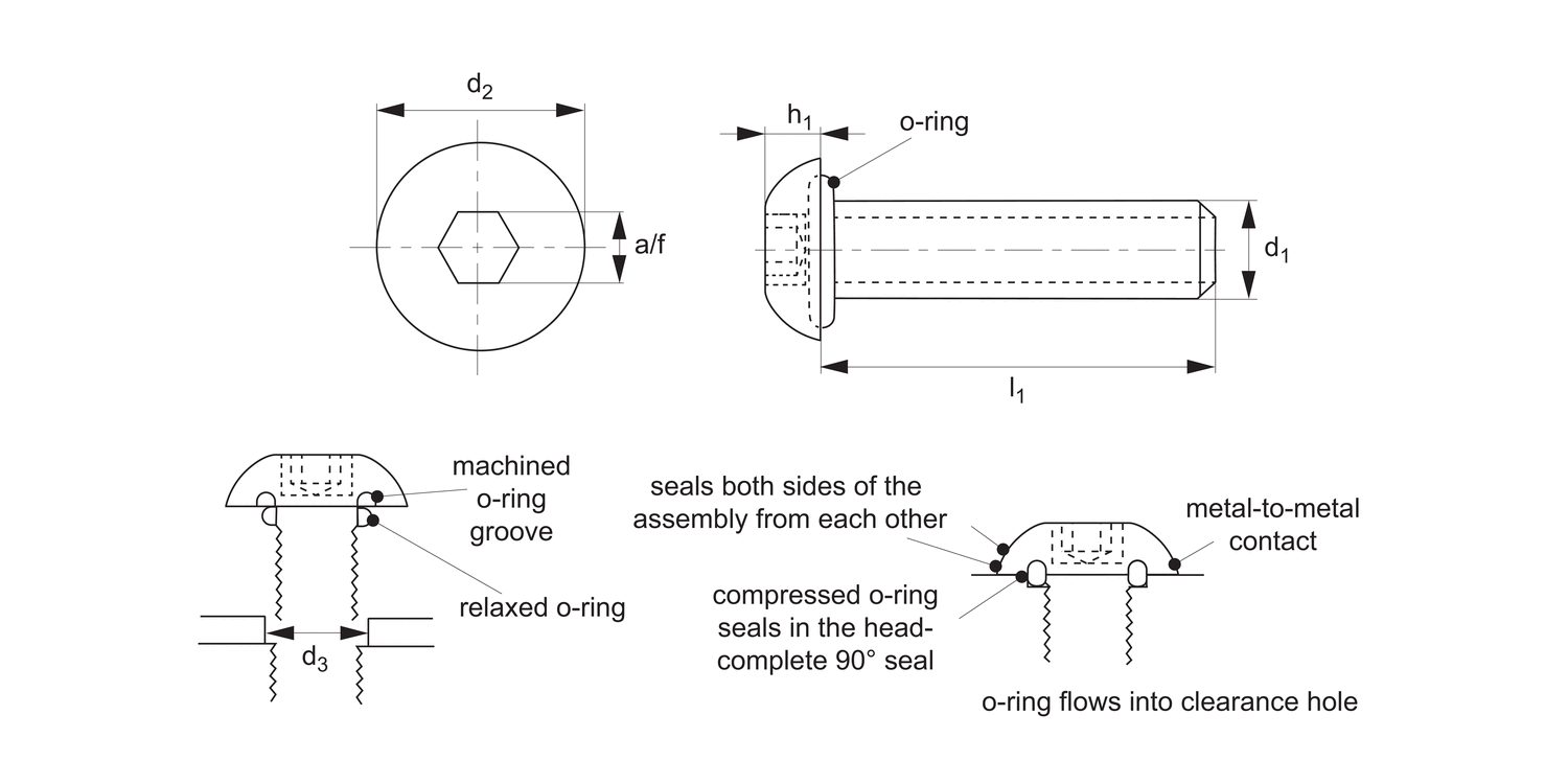 P0174 Button Head Seal Screws