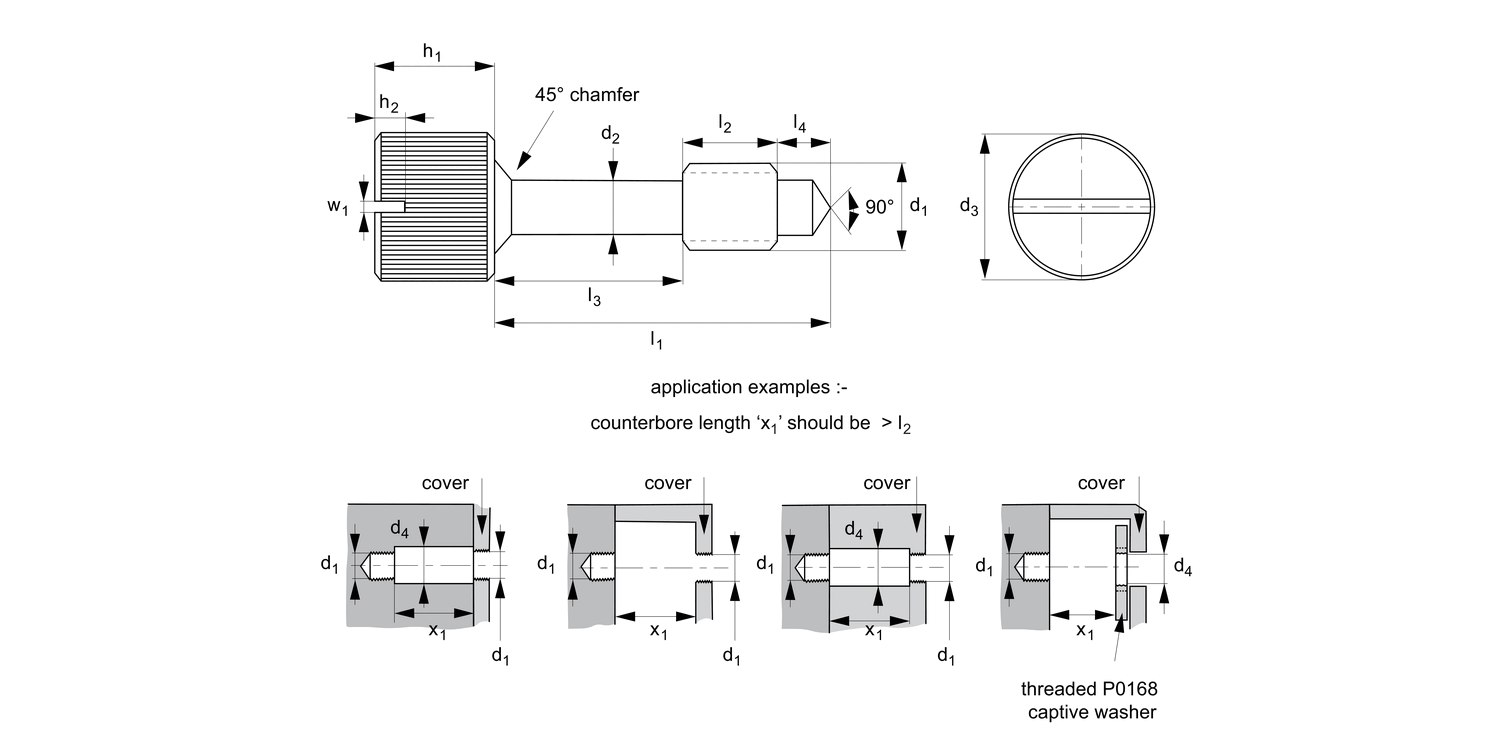 P0159.A4 Captive Panel Thumb Screws