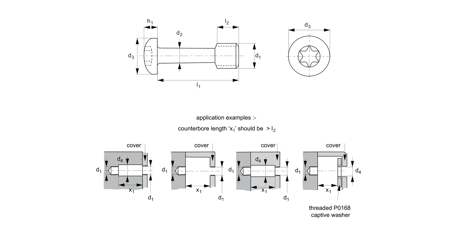 P0150.A2 Captive Screws - Pan Head