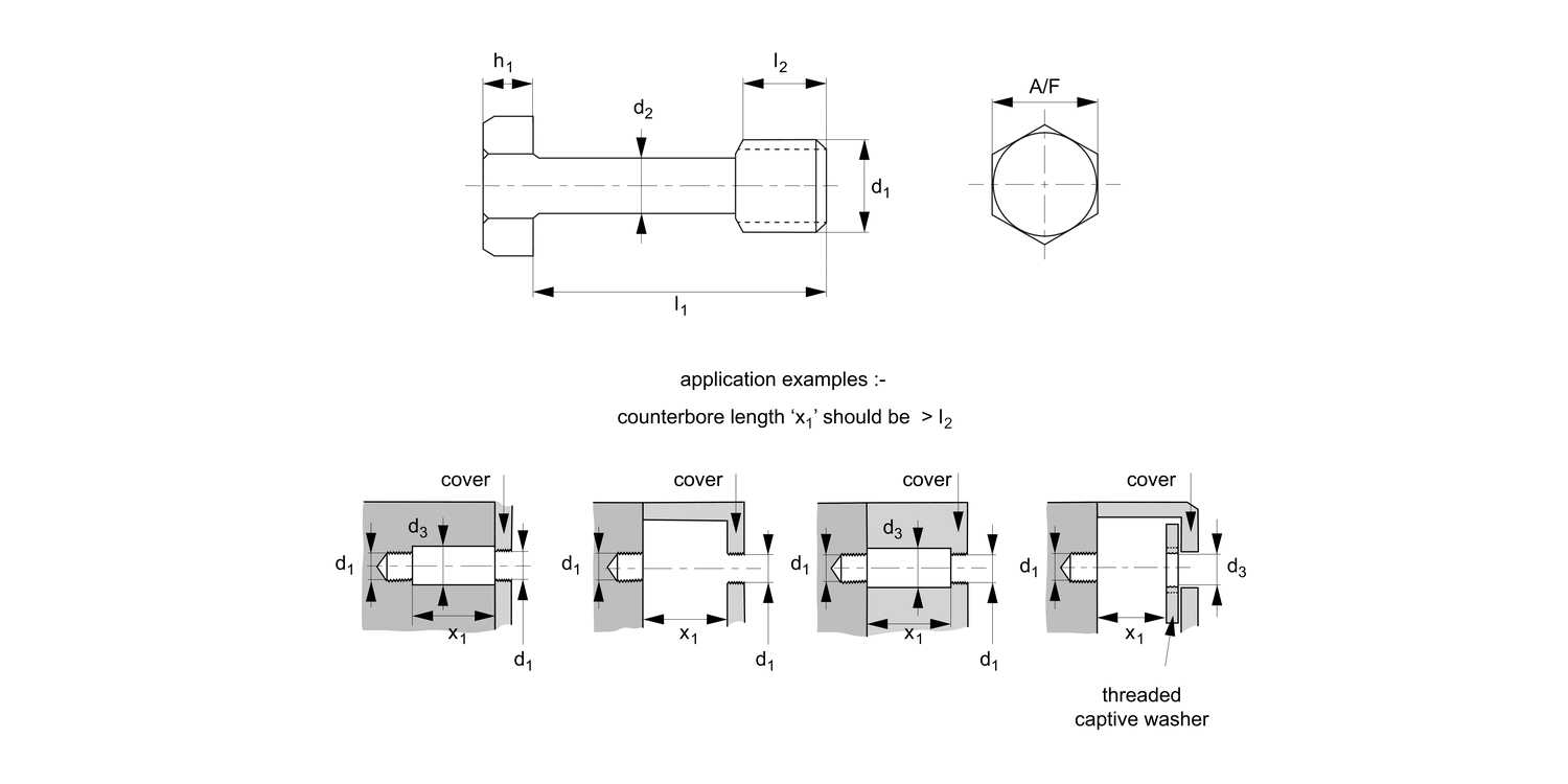 P0158.A2 Captive Screws - Hex Bolts