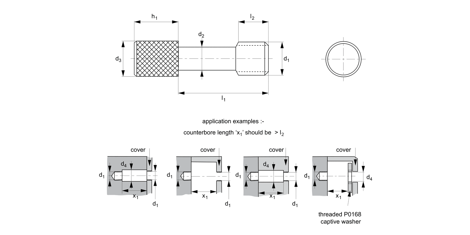 P0160.Ti Captive Thumb Screws