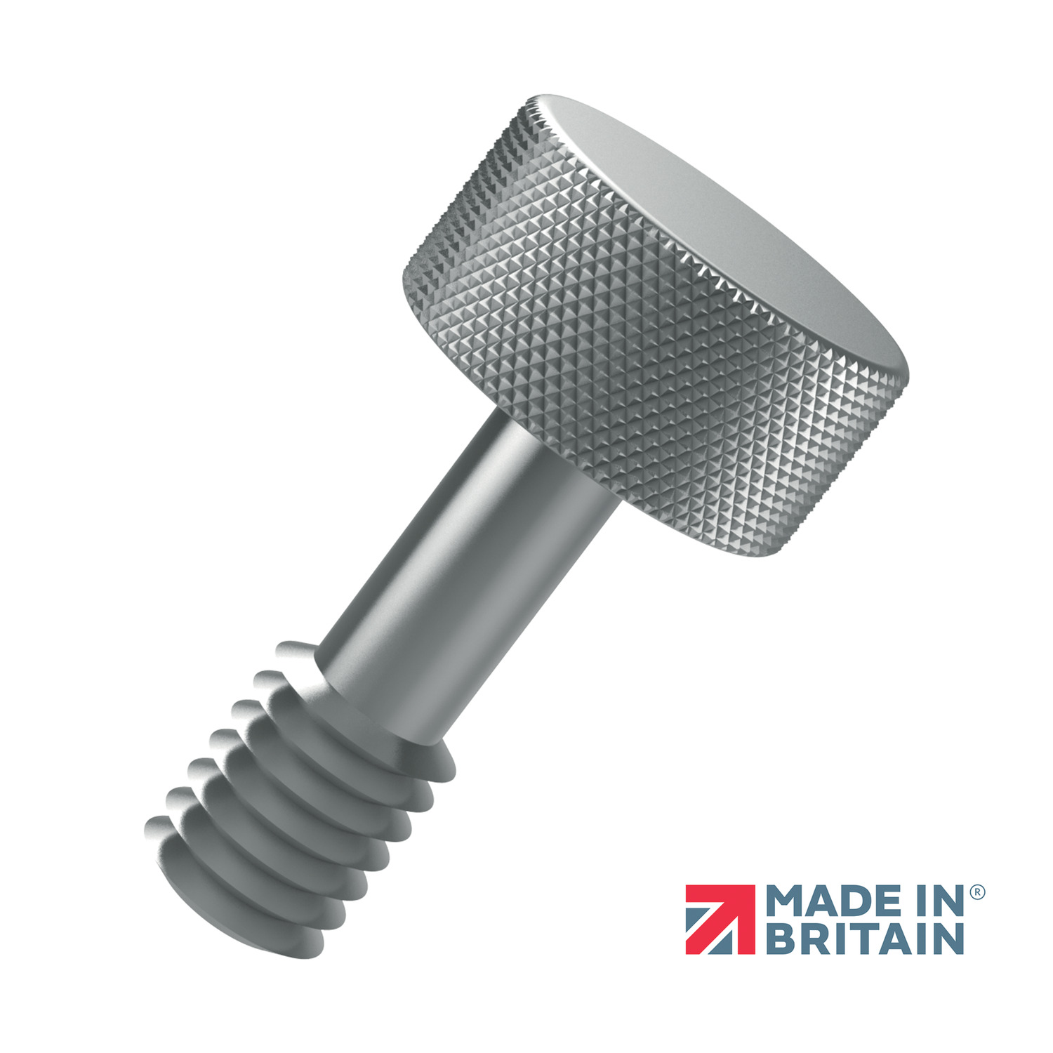 Captive Thumb Screws This titanium captive thumb screw is hand-tightenable, has a high strength:weight ratio, and is very resistant to corrosion. Available in ASTM B348 grade 2 and grade 5 titanium.