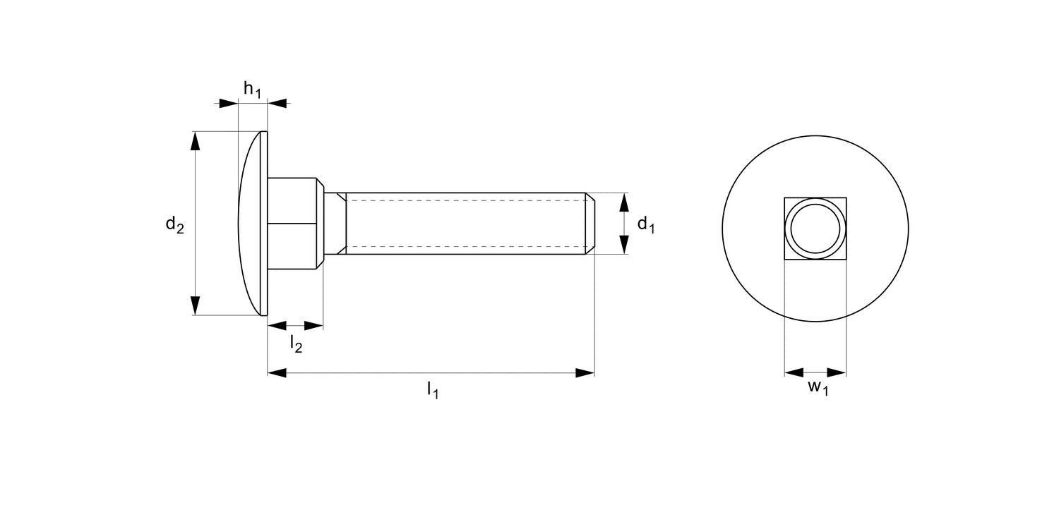 P0264.A4 Carriage Bolts - Full Thread