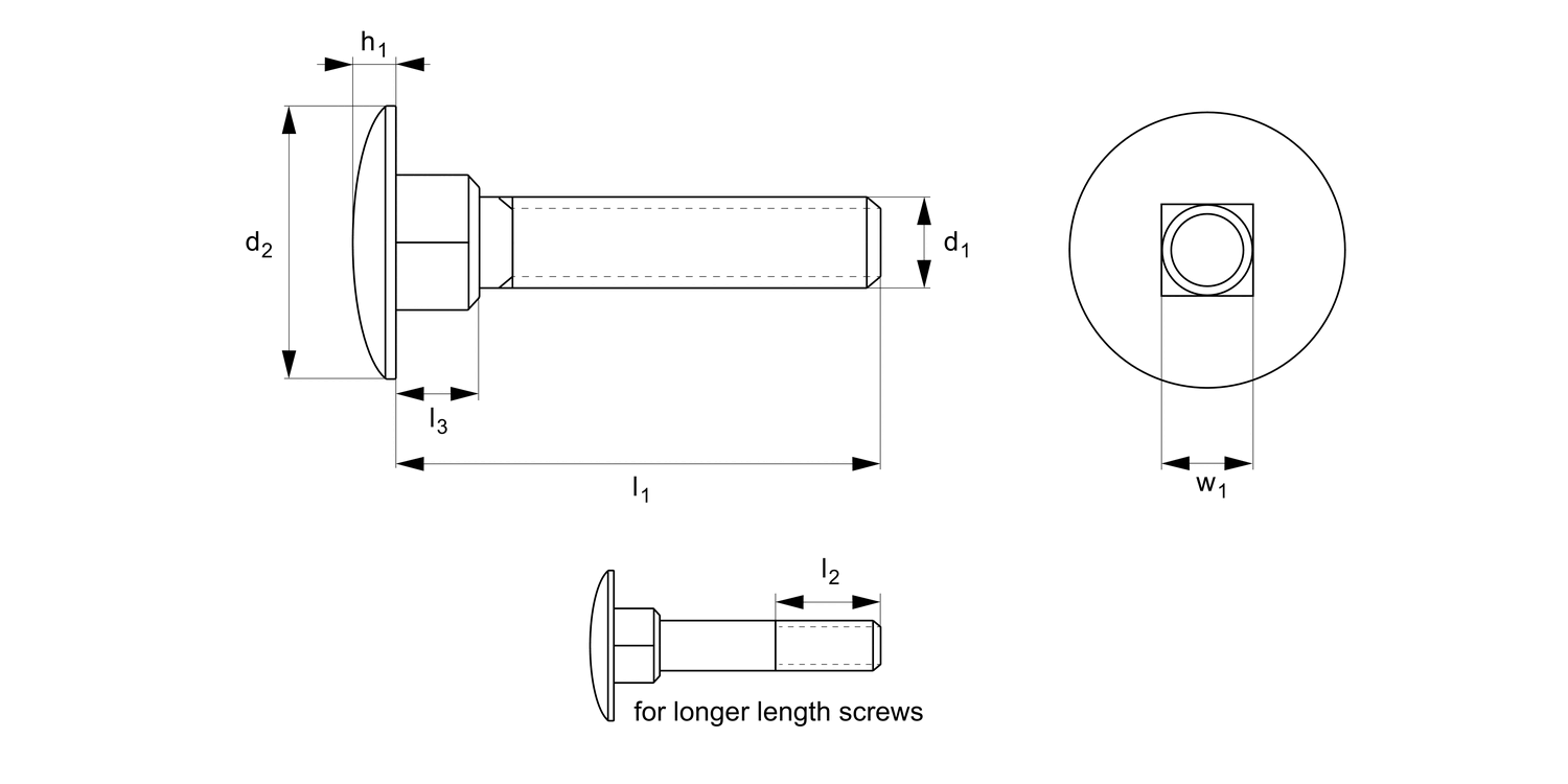 P0265.A4 Carriage Bolts - Partial Thread