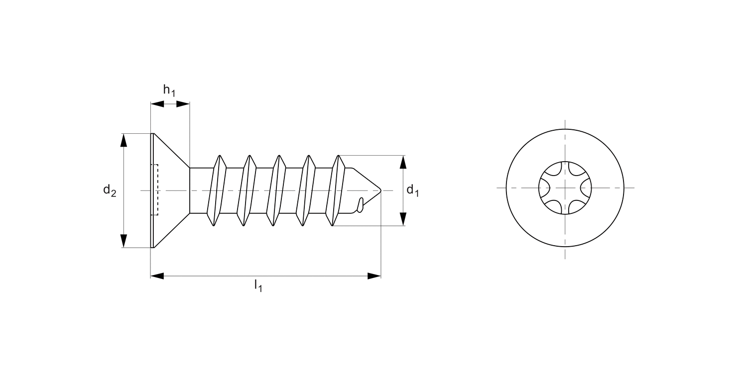 P0607.ZP Countersunk TX AB Tappers