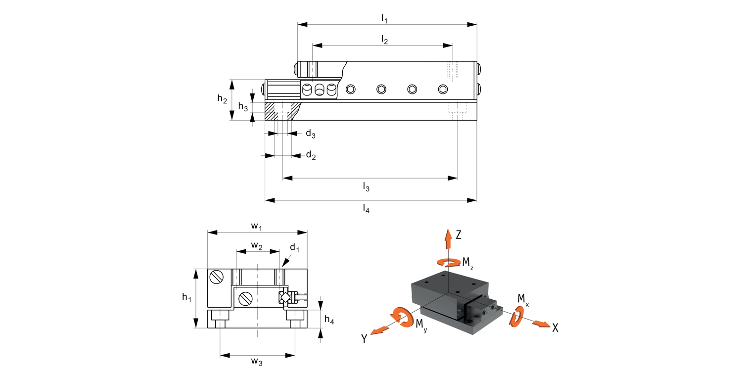 L1036 Flanged Crossed Roller Slides
