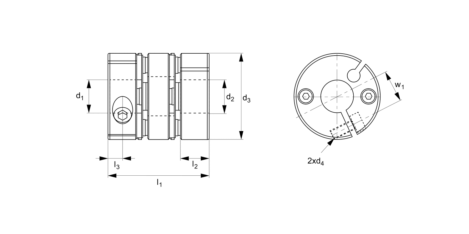 R3064 Double Disc Coupling - Aluminium