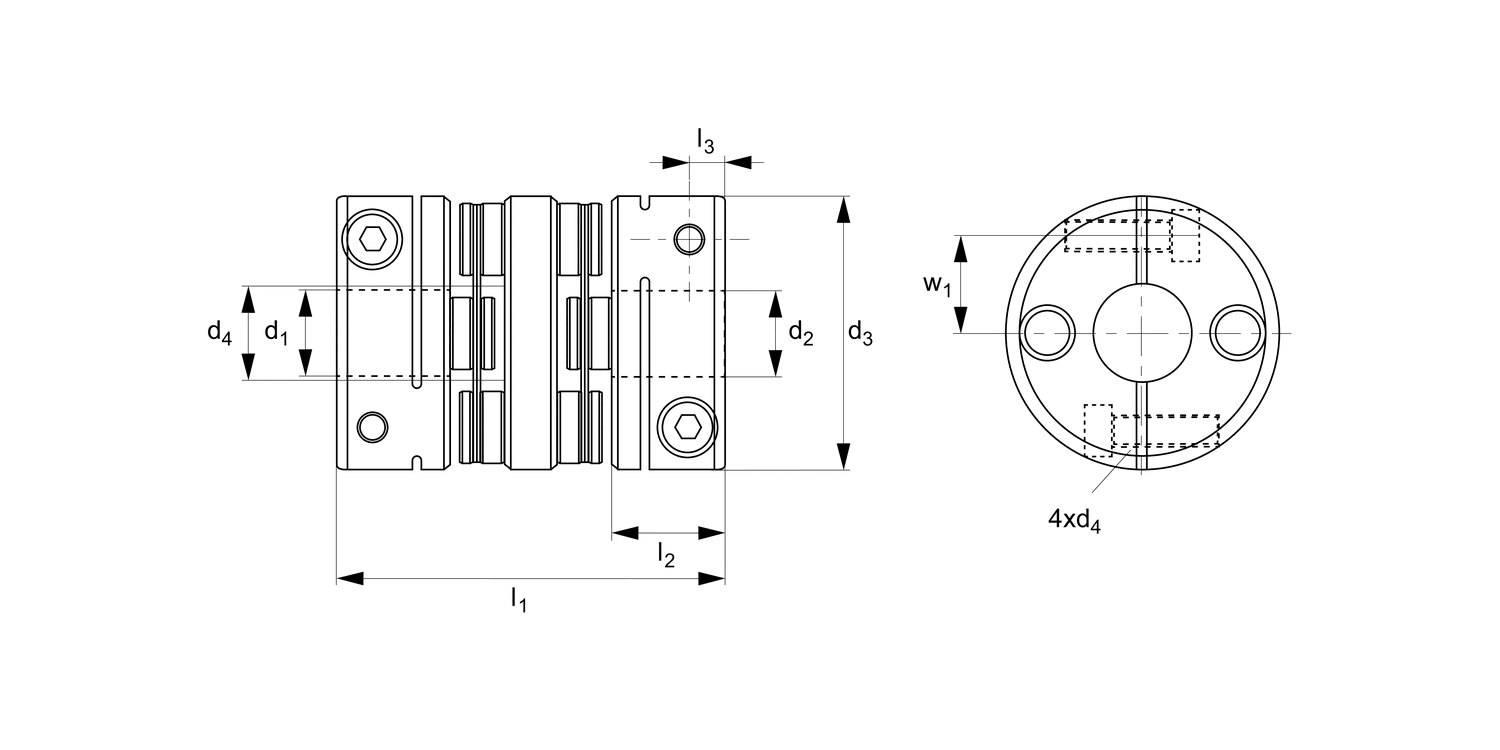 R3066.1 Double Disk Coupling - Aluminium