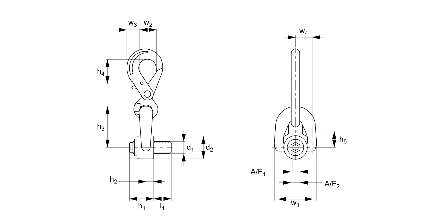 P4017 Double Swivel Hooks  Male