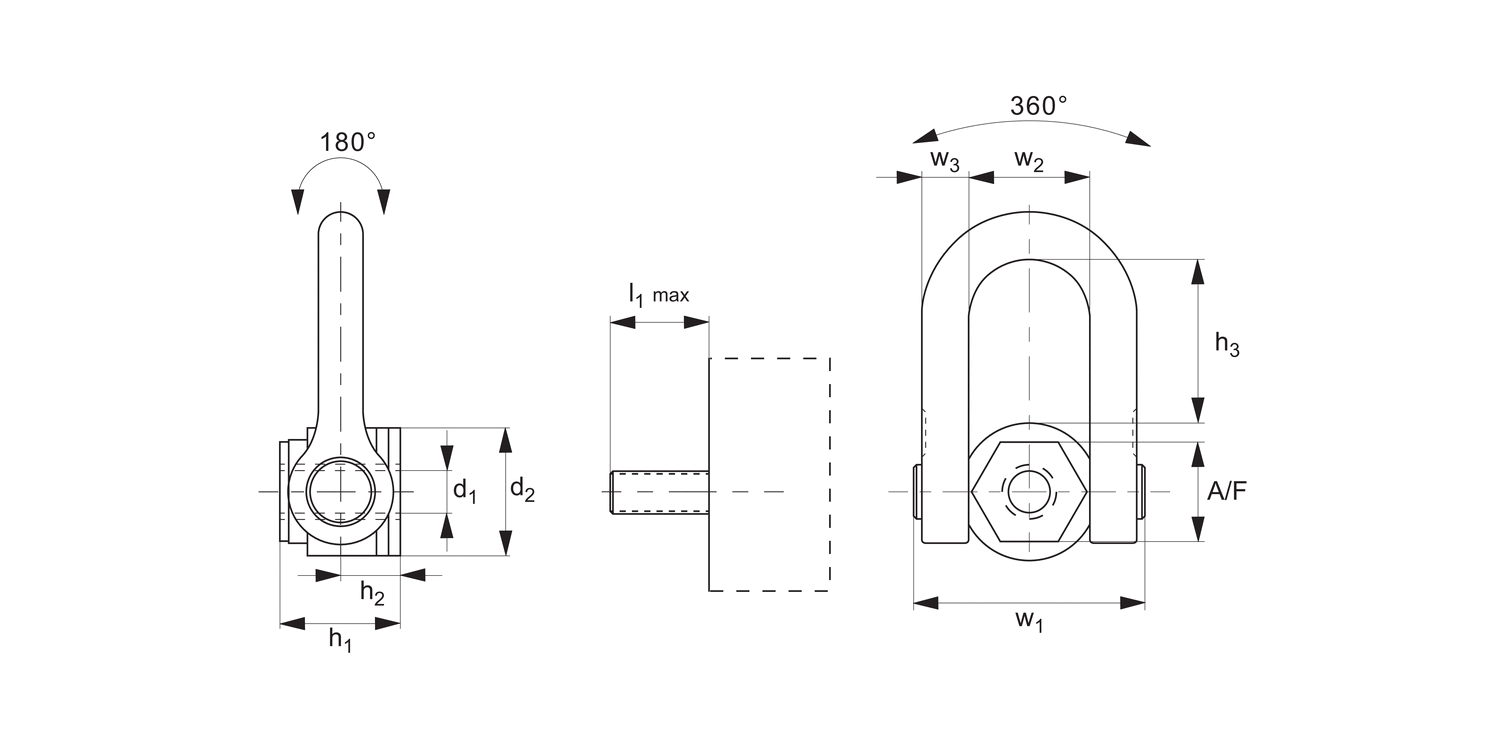 P4010 Double Swivel Shackle Nuts Female