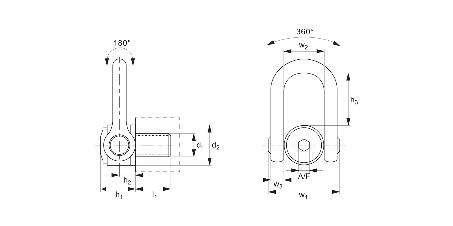 P4008 Double Swivel Shackles Male