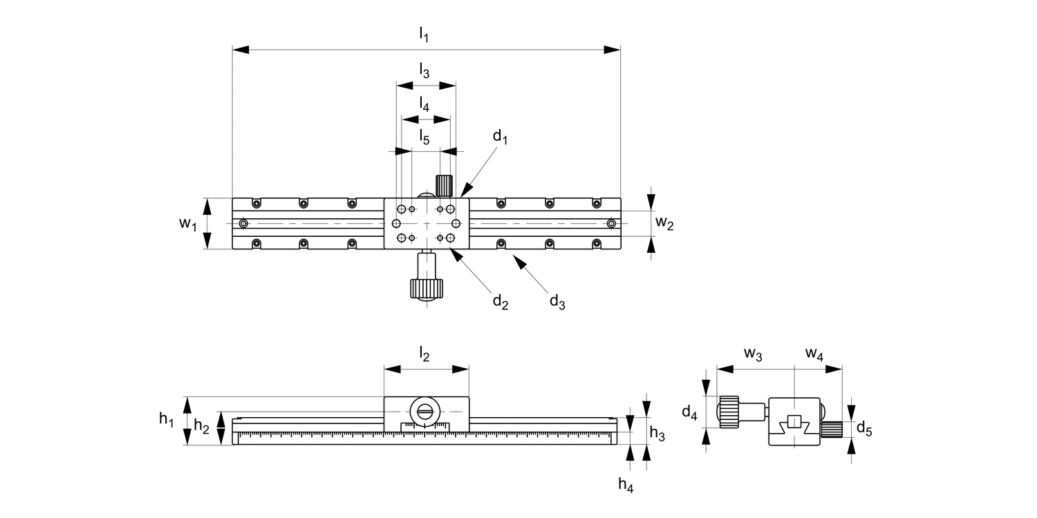 L3305 Dovetail Stages - Rack & Pinion