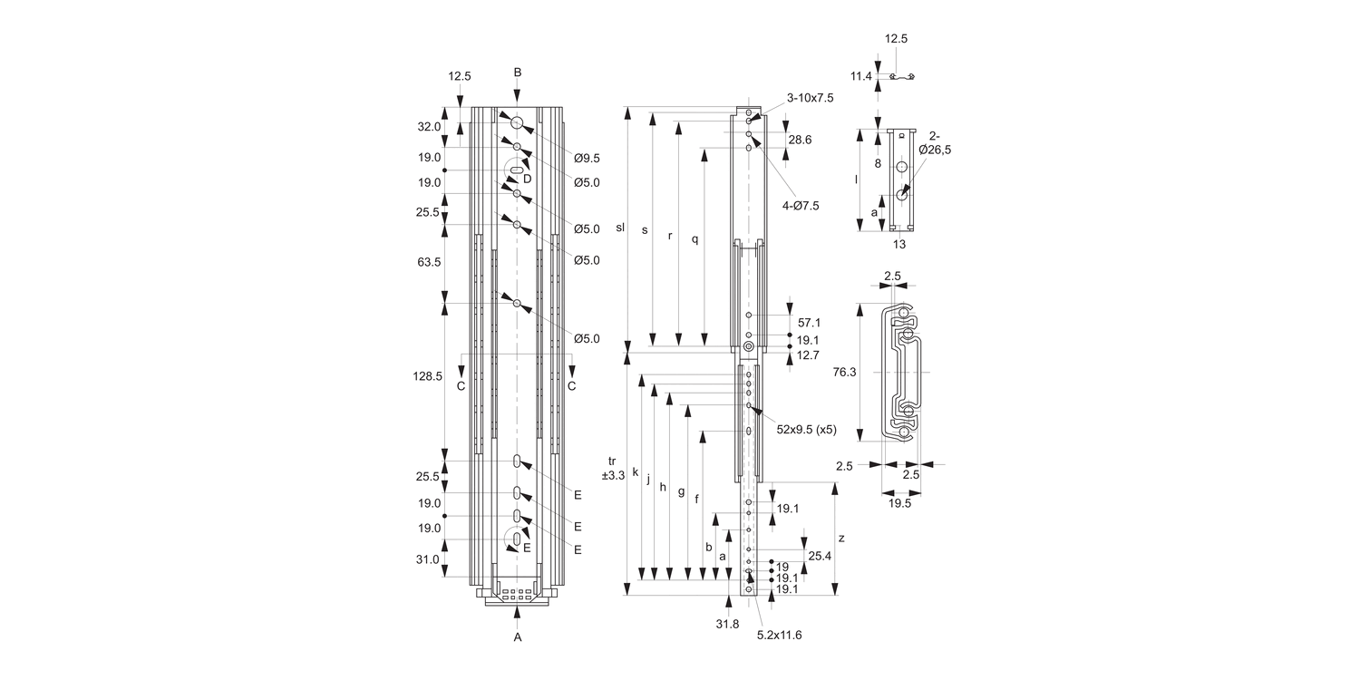 L2060 Drawer Slide - Full Extension