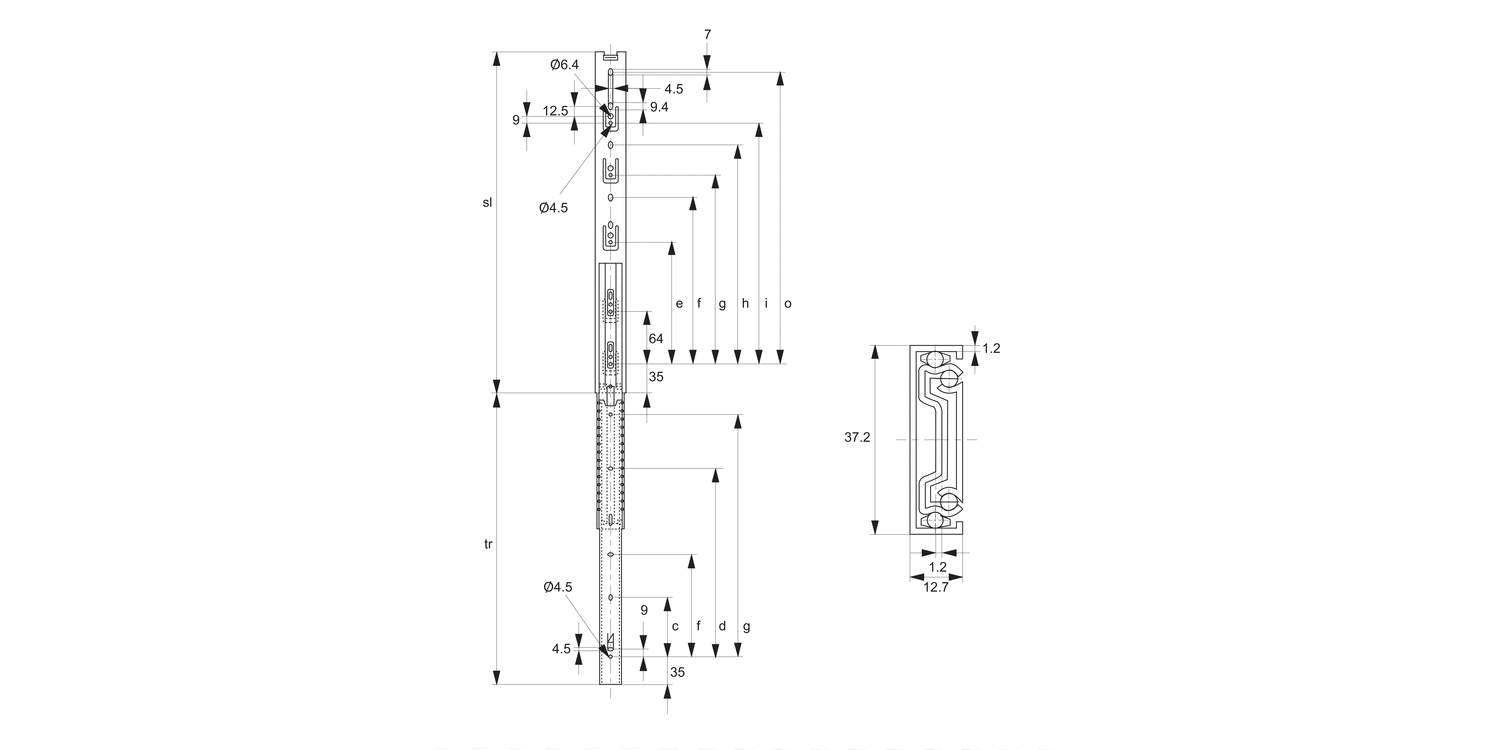 L2068 Drawer Slide - Full Extension