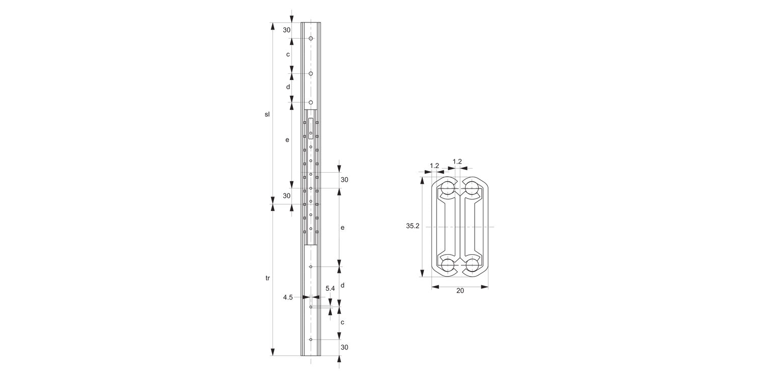 L2070 Drawer Slide - Full Extension