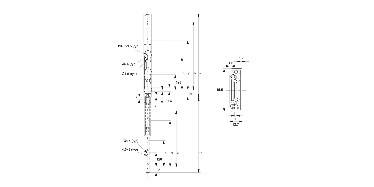 L2082 Drawer Slide - Full Extension
