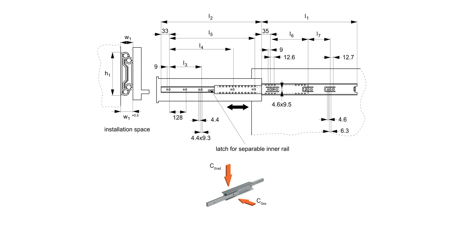L2010 Fully Telescopic Drawer Slides
