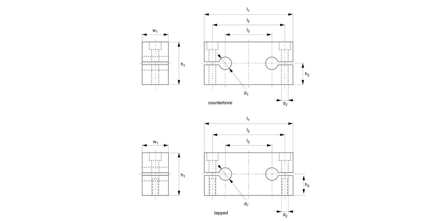 L1760 End Blocks for Twin Shafts