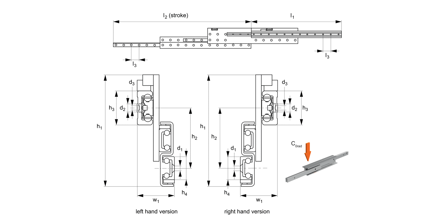L1998 Extended Stroke Telescopic Slides
