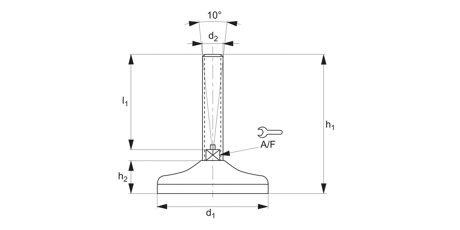 P2208 Steel Levelling Feet steel