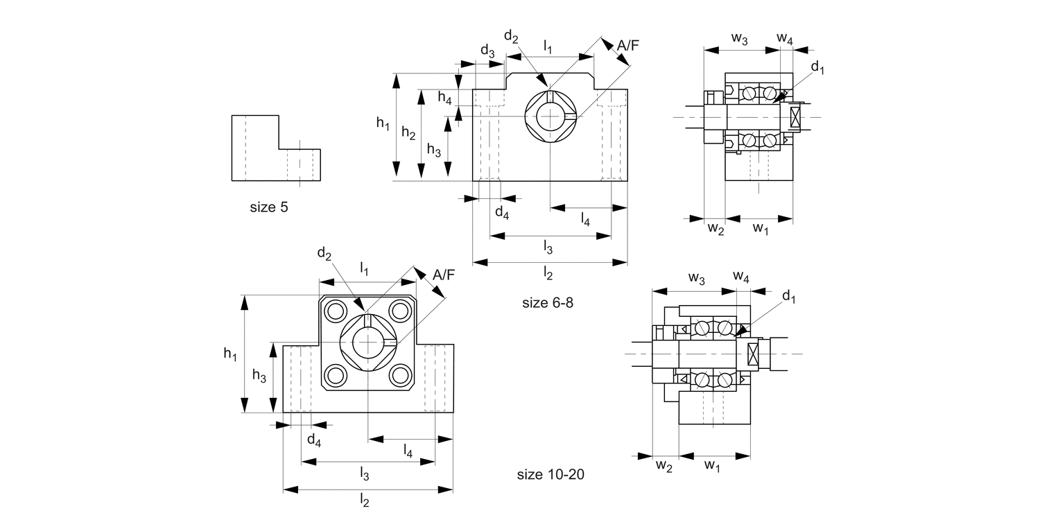 L1394 Fixed Rectangular Support Units (EK)