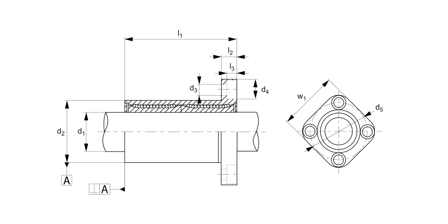 L1723 Long Flanged Linear Ball Bushings