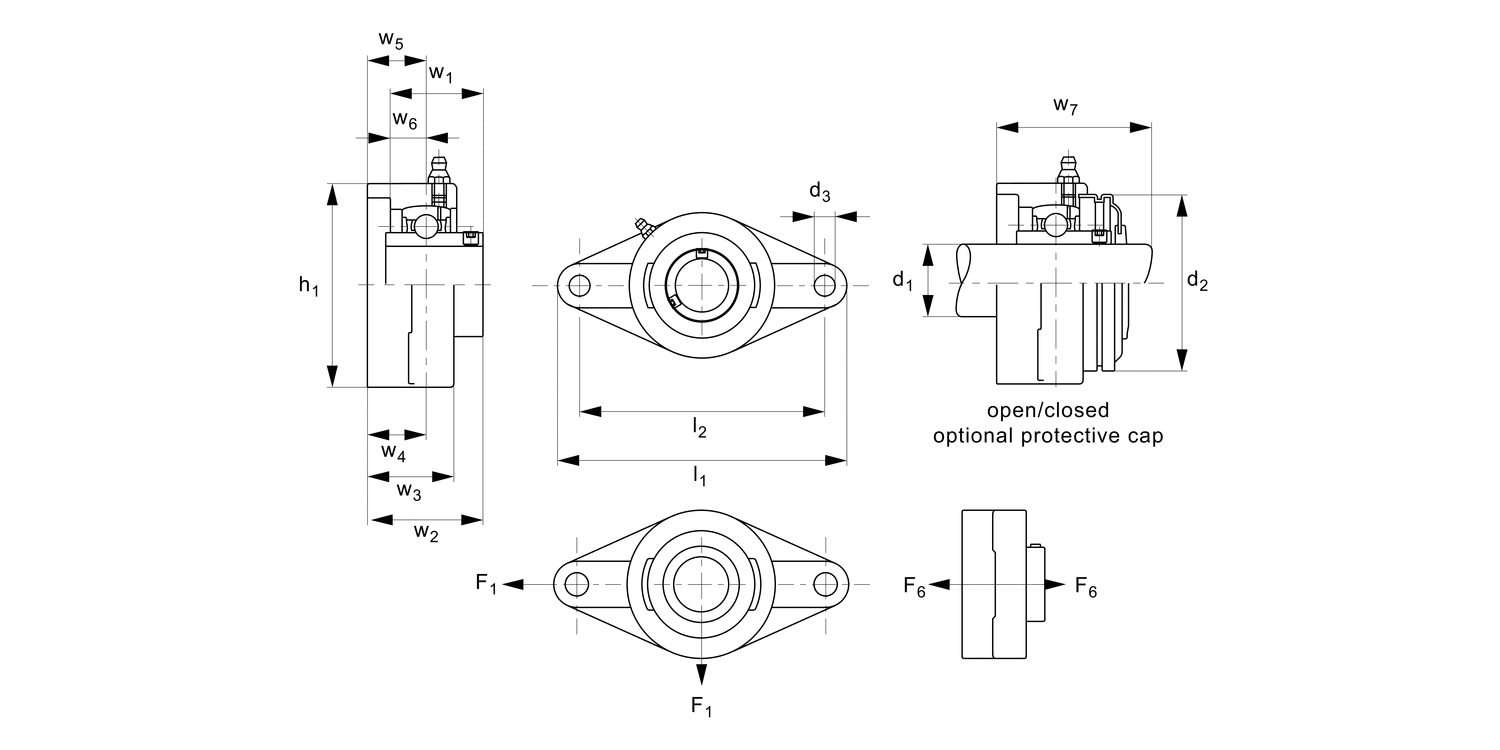 L1873 Stainless Oval Flanged Bearing Units