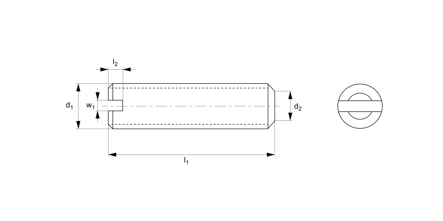 P0277.A2 Slotted Set Screws Flat Point
