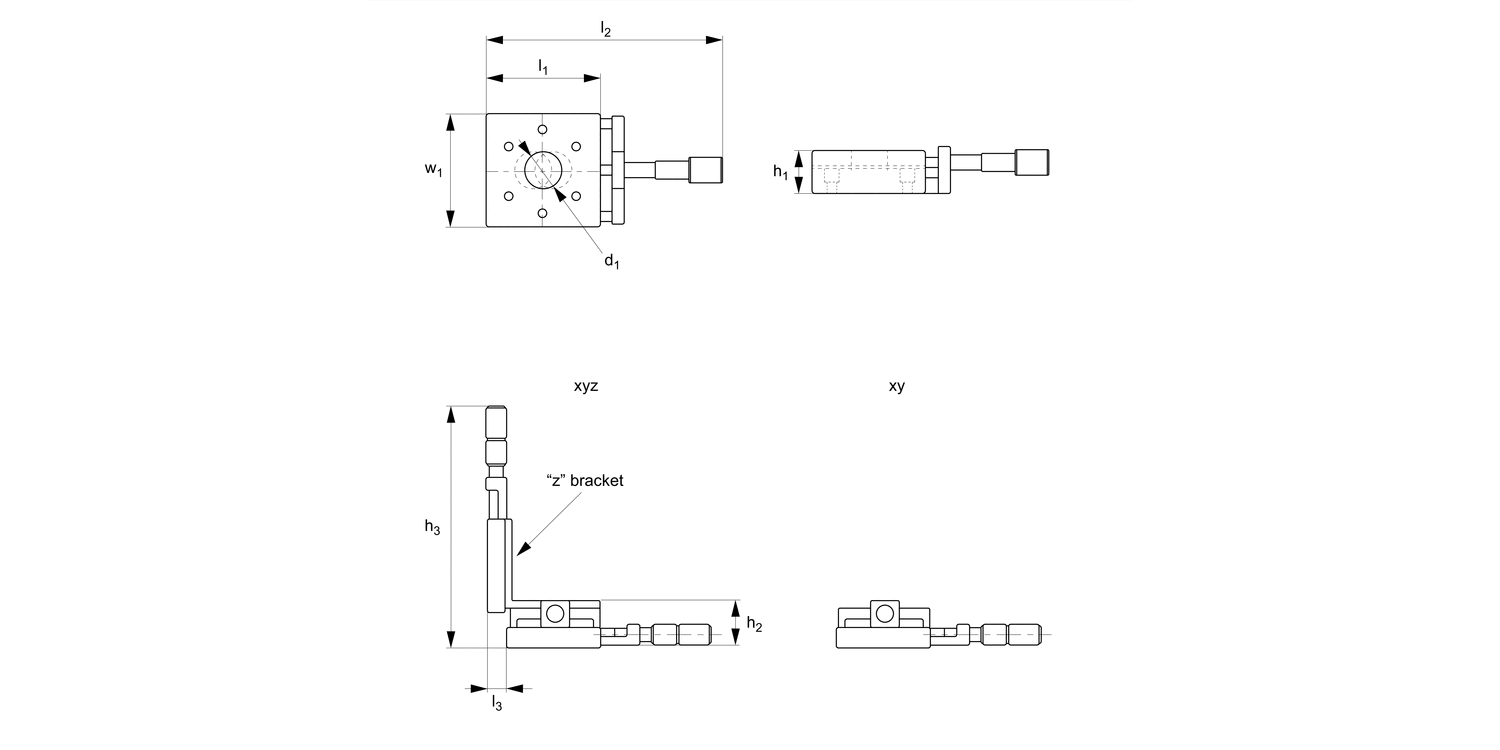 L3105 Micrometer Positioning XY, XYZ Stages