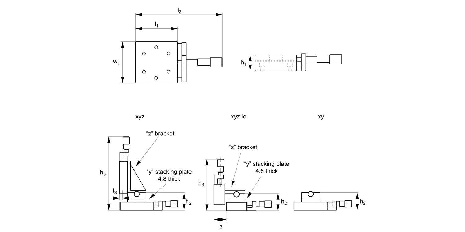 L3107 Micrometer Positioning XY, XYZ Stages
