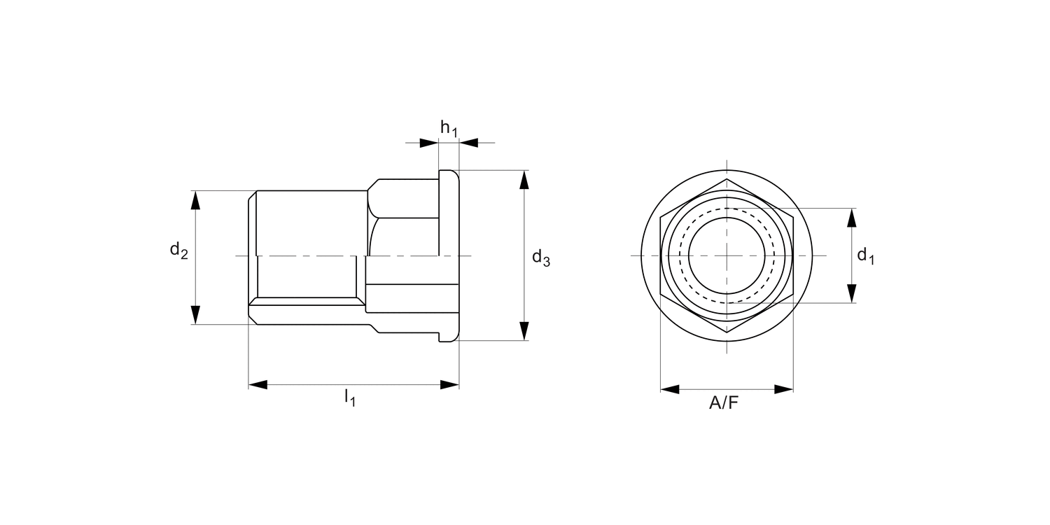 P0823.A2 Flat Half Hex Insert Nuts
